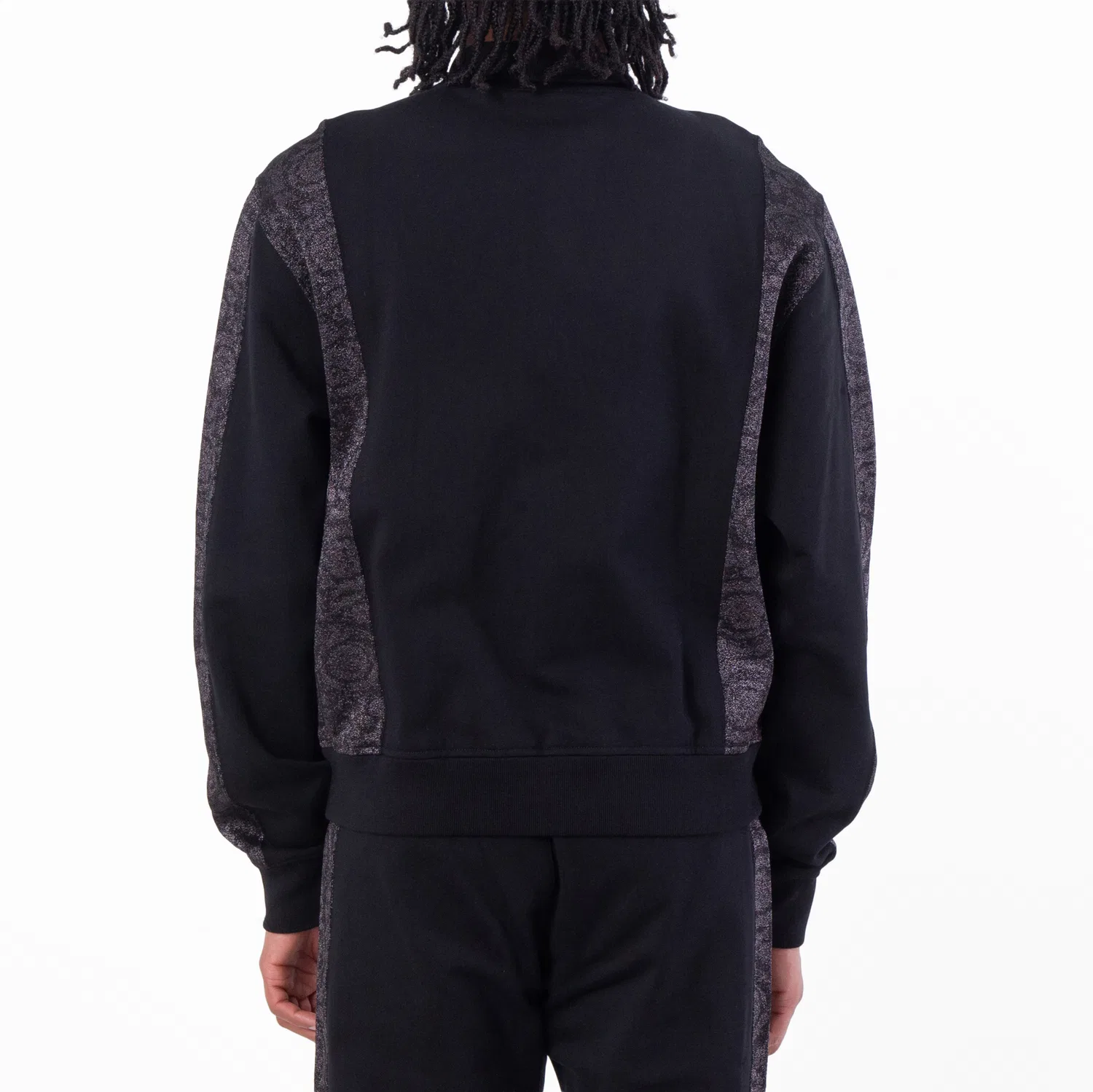 Свитшот с жаккардовым узором Barocco, с молнией Versace, Black — фото 3