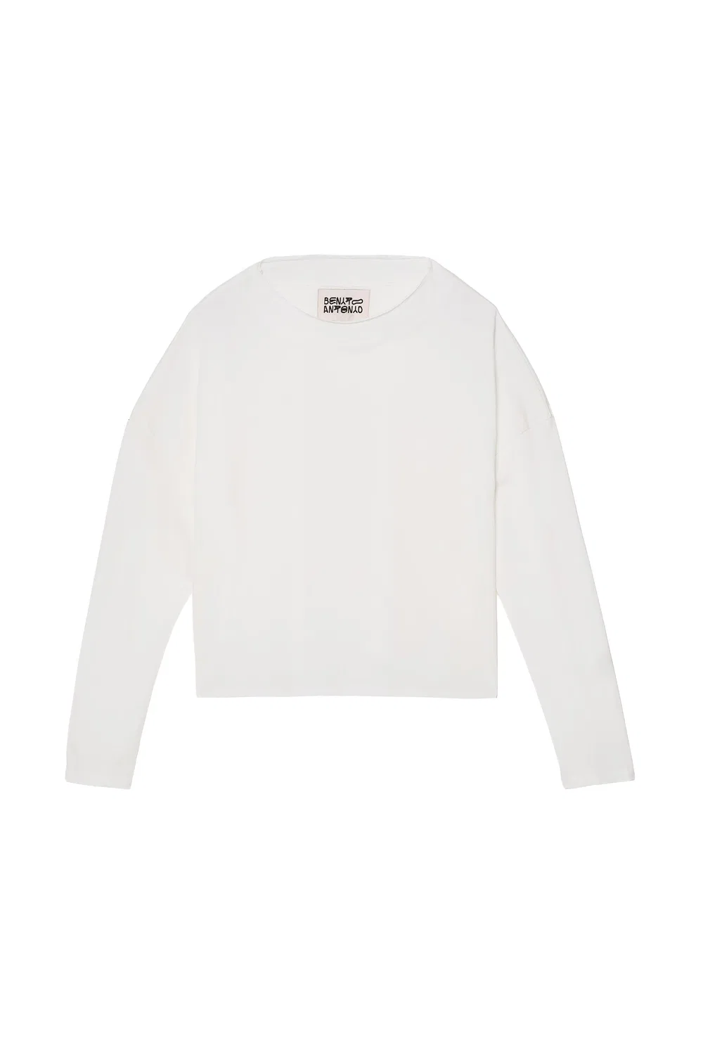 Футболка с длинными рукавами, укороченного кроя ZARA, Oyster-White — фото 3