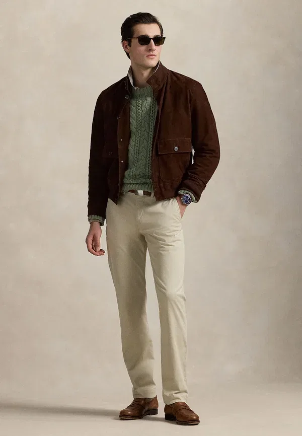 Брюки из хлопка с эластаном Bedford stretch straight fit chino pant Polo Ralph Lauren, Classic Stone — фото 2