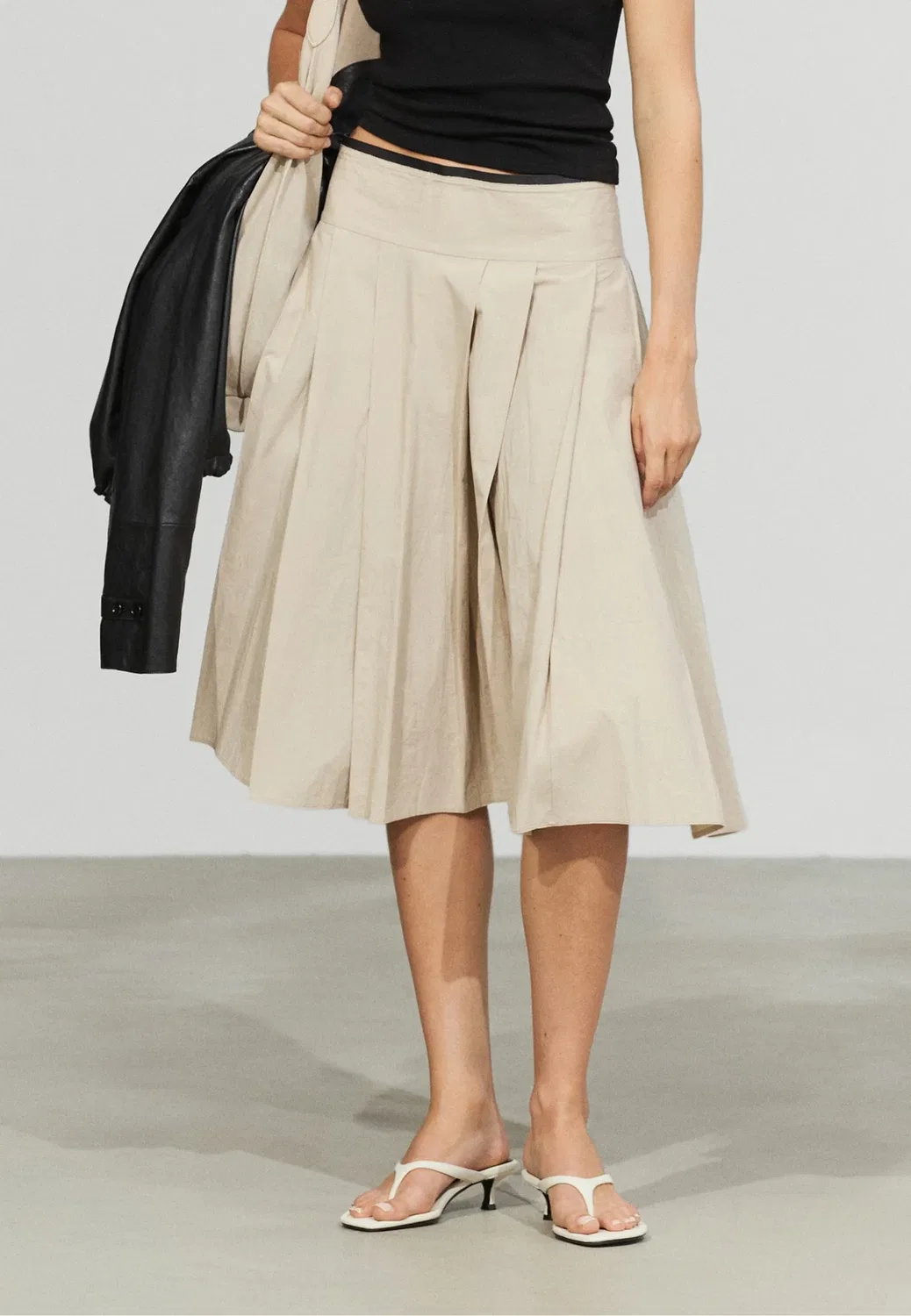 Юбка А-силуэта Massimo Dutti, Sand