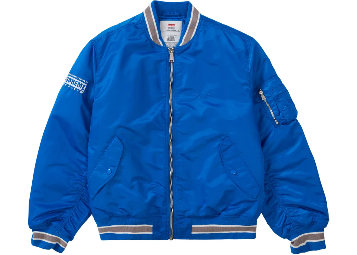 Мужская куртка-бомбер Supreme Second To None MA-1 Jacket, Blue — фото 3