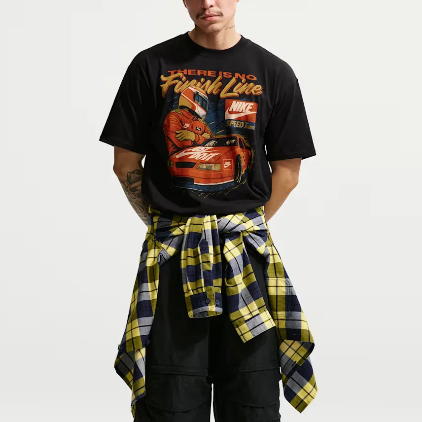 Мужская футболка Nike Black Crew Neck Moderate, Black — фото 3