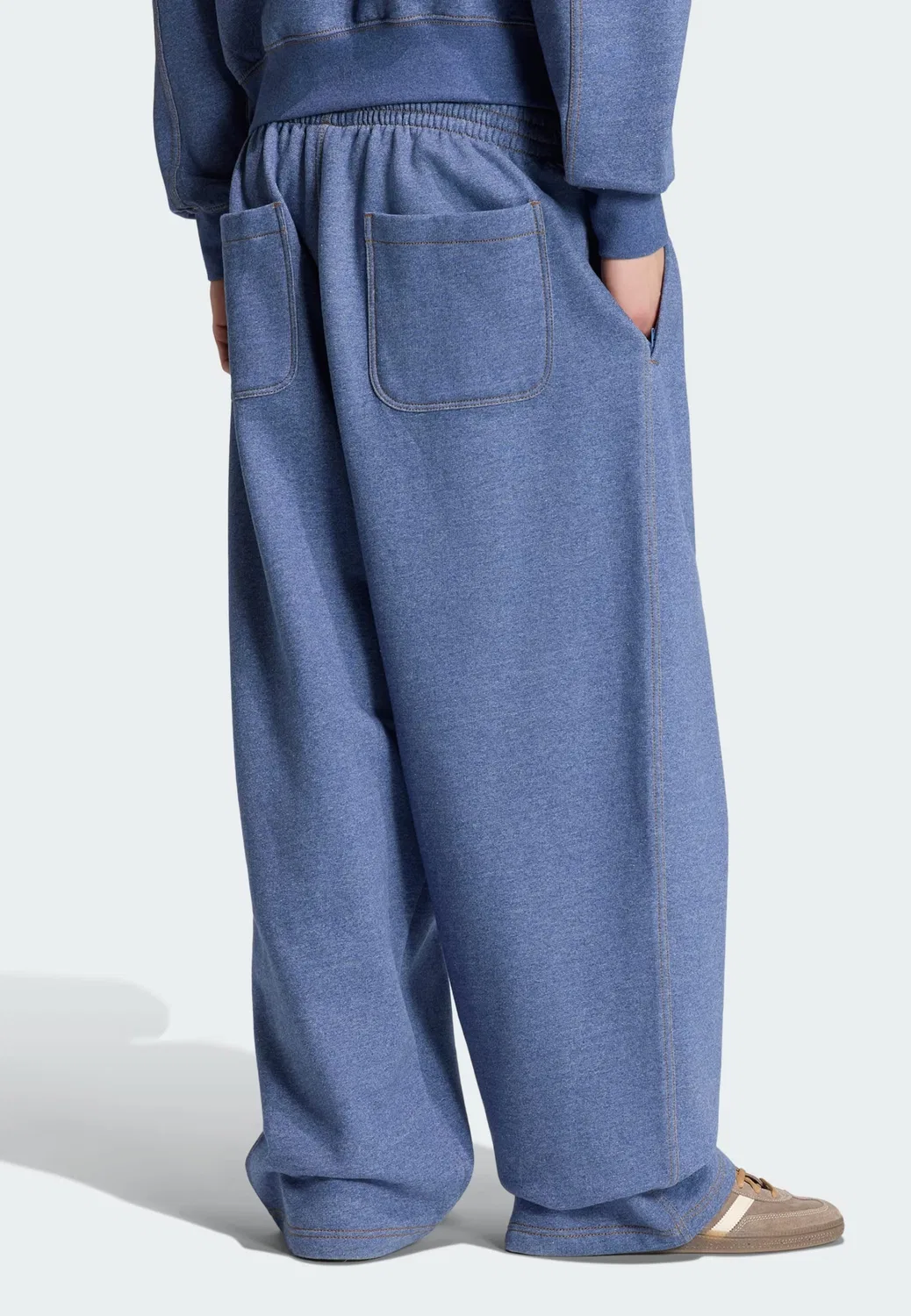 Брюки-мешки Adidas Originals Baggy Pants Trefoil Essentials сапфирового цвета — фото 3