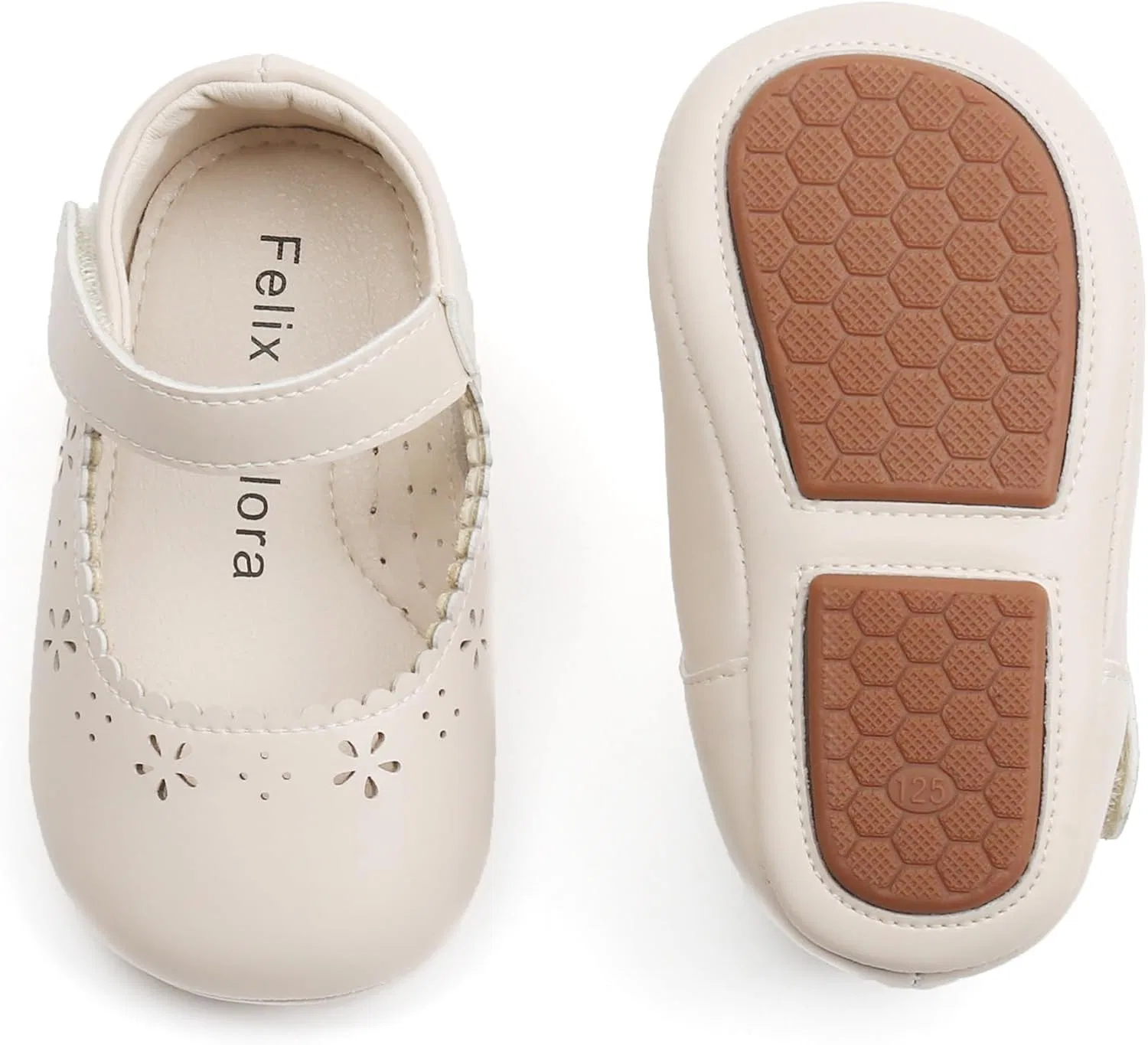 Детские мокасины для девочек с мягкой подошвой Felix & Flora, Beige
