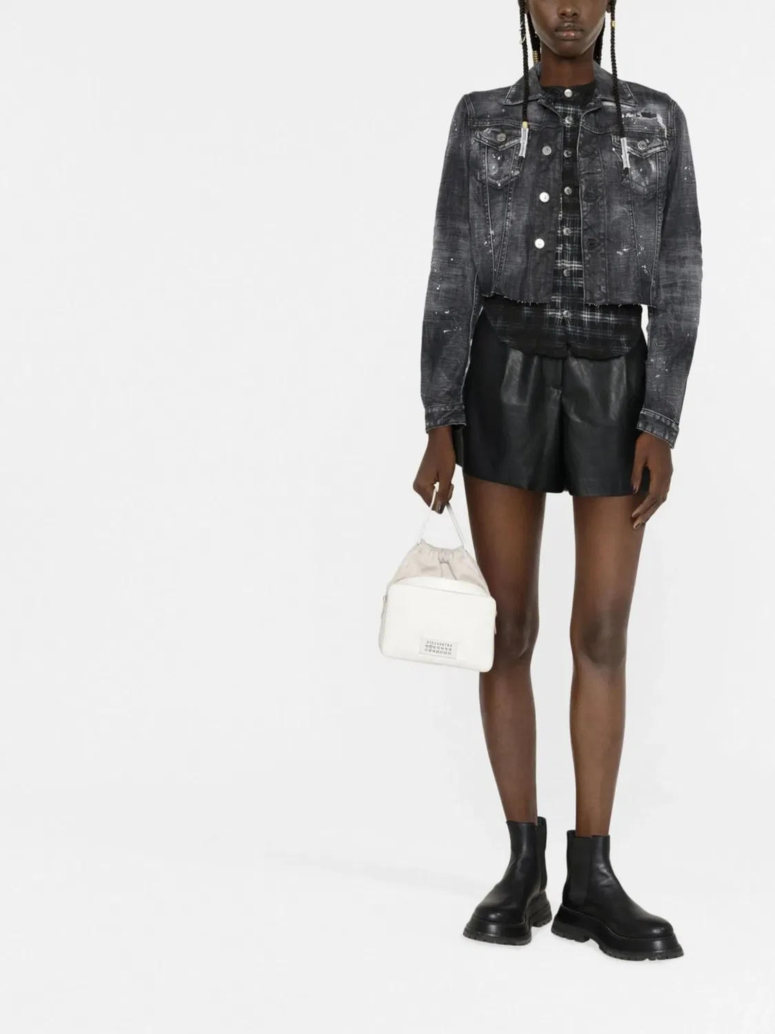 Куртка из денима с эффектом потертости DSQUARED2, черный — фото 2
