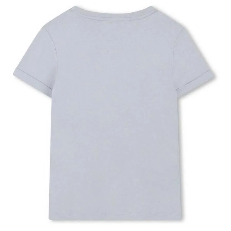 Футболка хлопковая с вышивкой Chloe Embroided Logo Cotton T Shirt Chloé, Pale Blue — фото 2