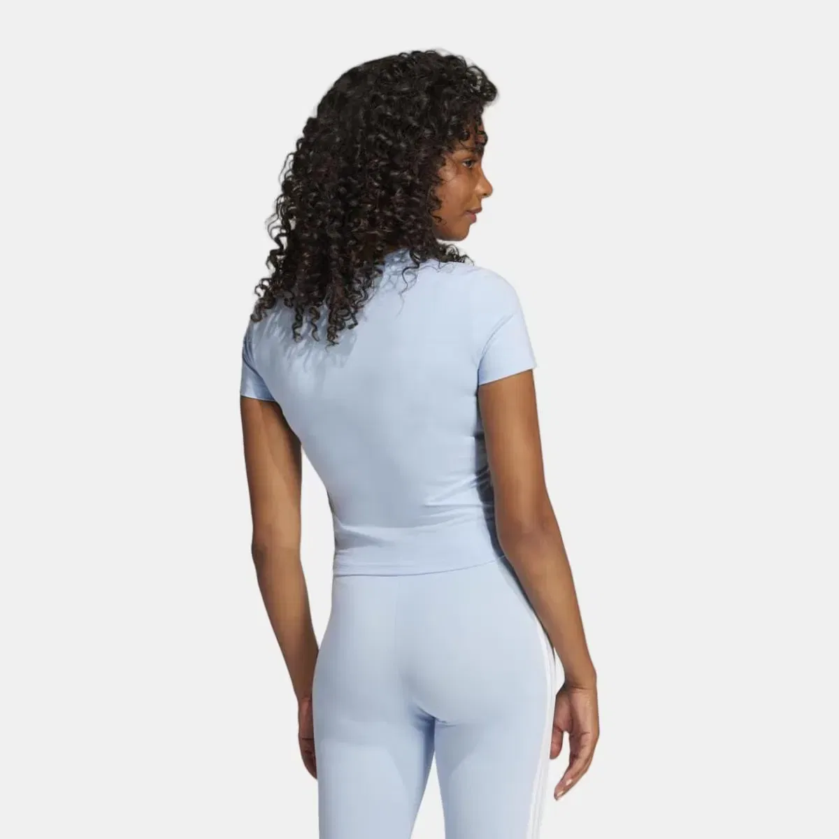 Женская футболка с коротким рукавом Essentials Slim Baby 3 bandas adidas, Синий — фото 2