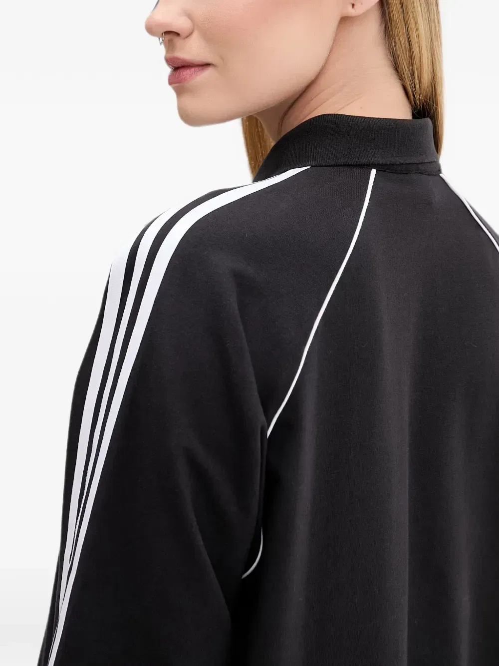 Мини-платье «3 полоски» с вышитым логотипом Adidas, черный — фото 4