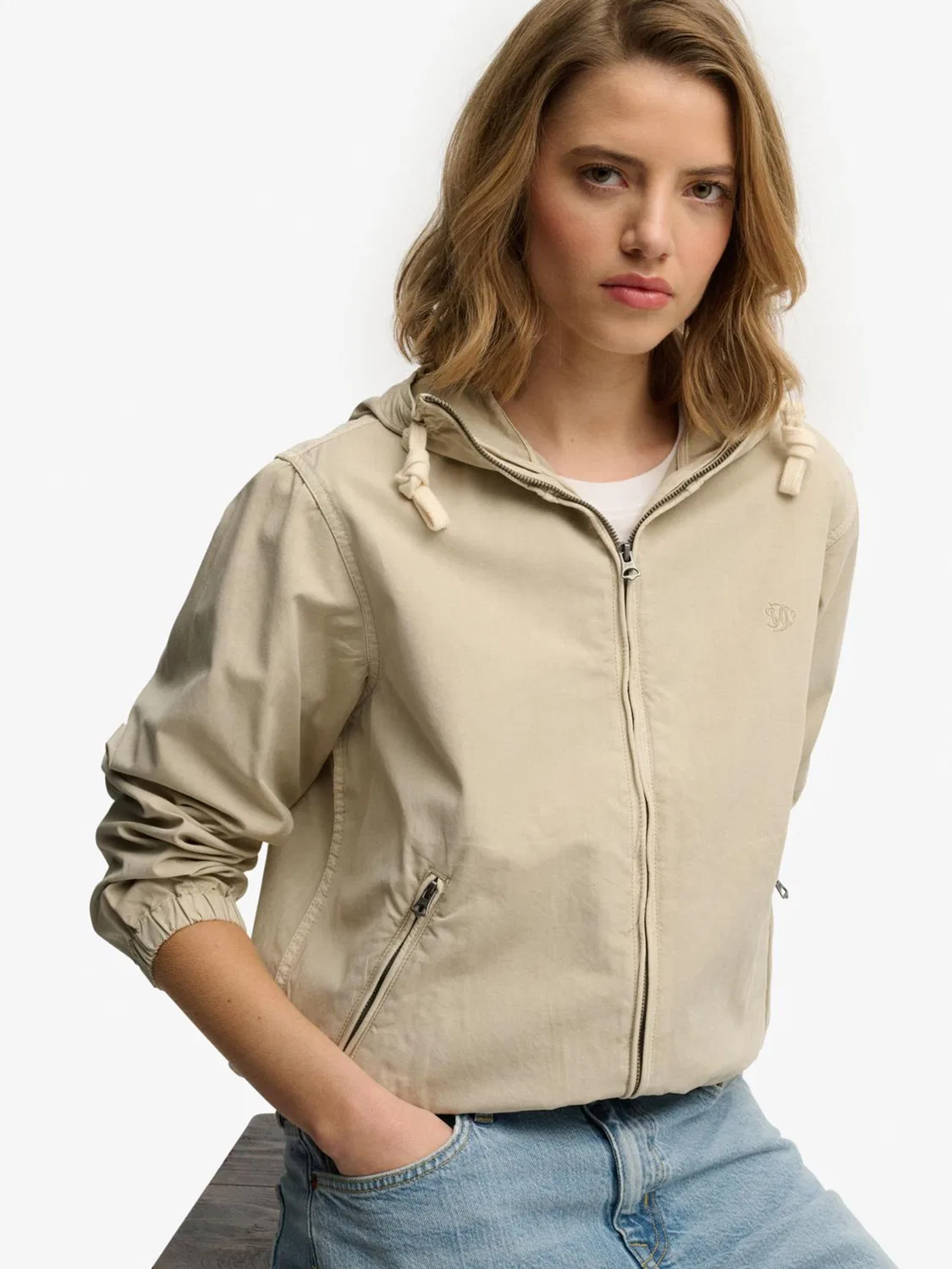 Куртка свободного кроя с капюшоном Superdry, нюд