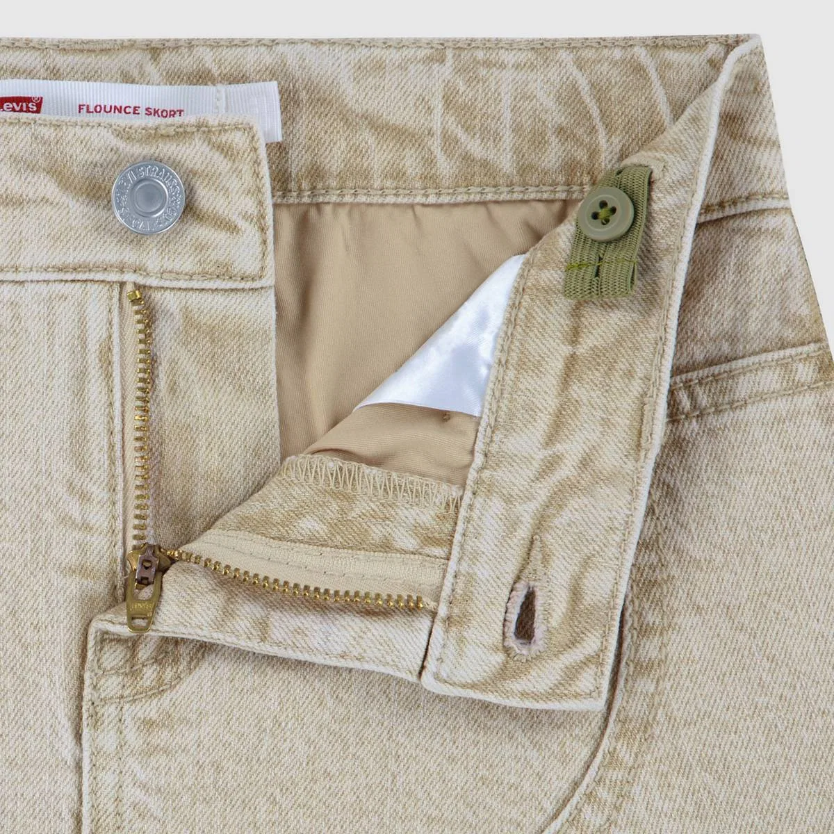 Двойная рабочая юбка до колен для девочек 7-16 лет Levi's, Curds And Whey - Brown — фото 3