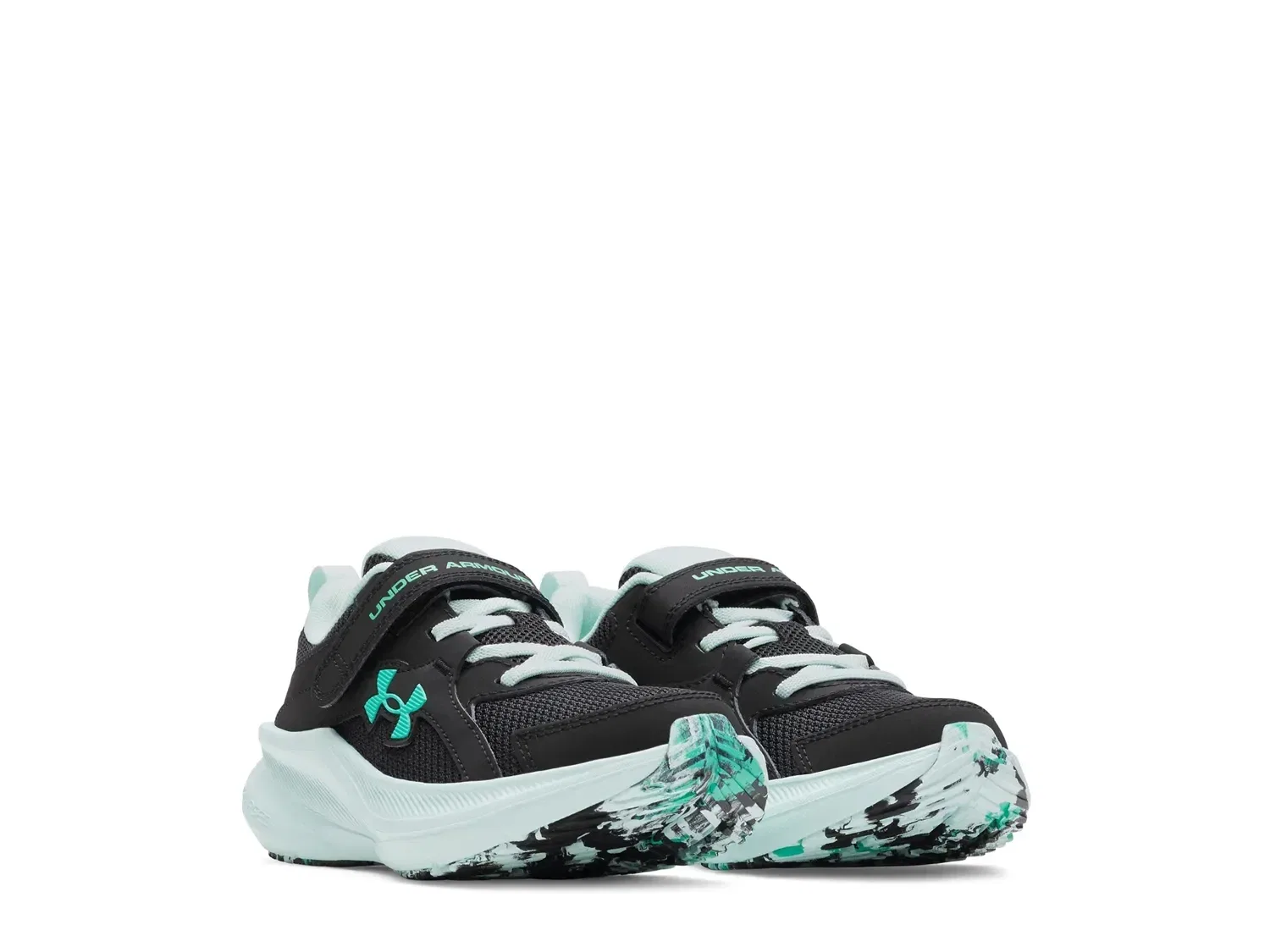 Кроссовки детские Assert 11, Under Armour, черный/мятный — фото 3