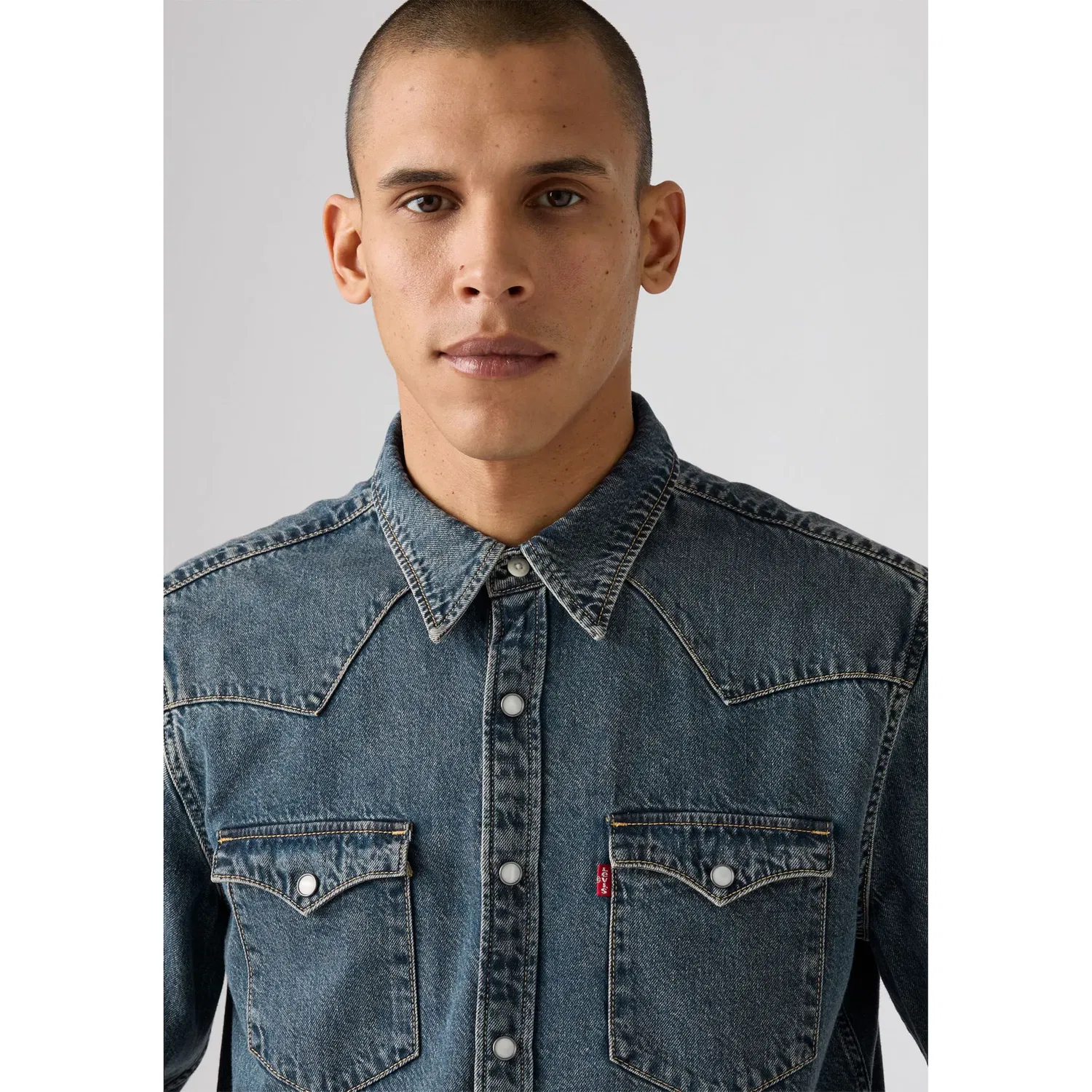 Мужская джинсовая рубашка с длинным рукавом Levi's, Freeport Brown Weft — фото 4