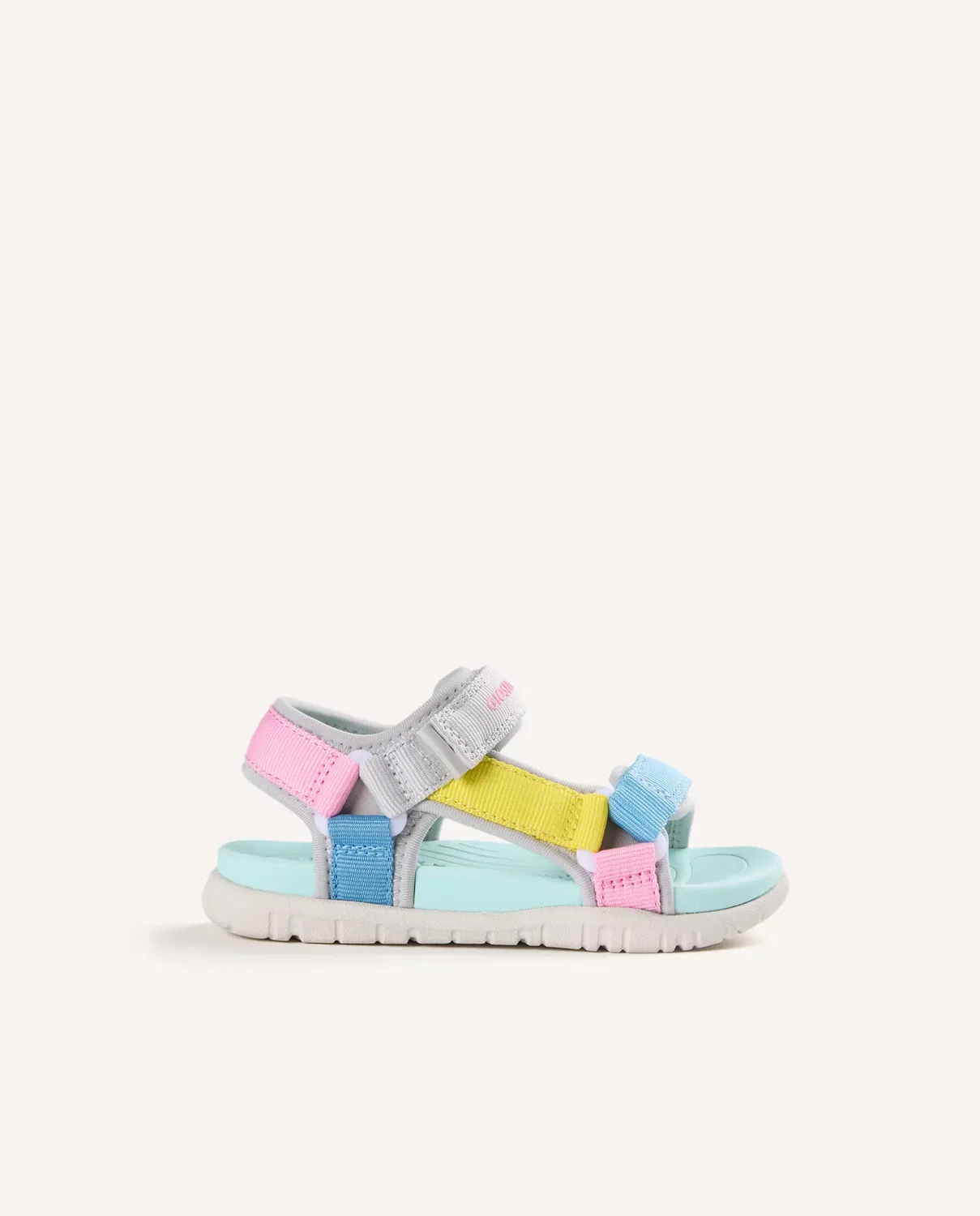 Детские сандалии для девочек с контрастными вставками Gioseppo, Gris / Rosa