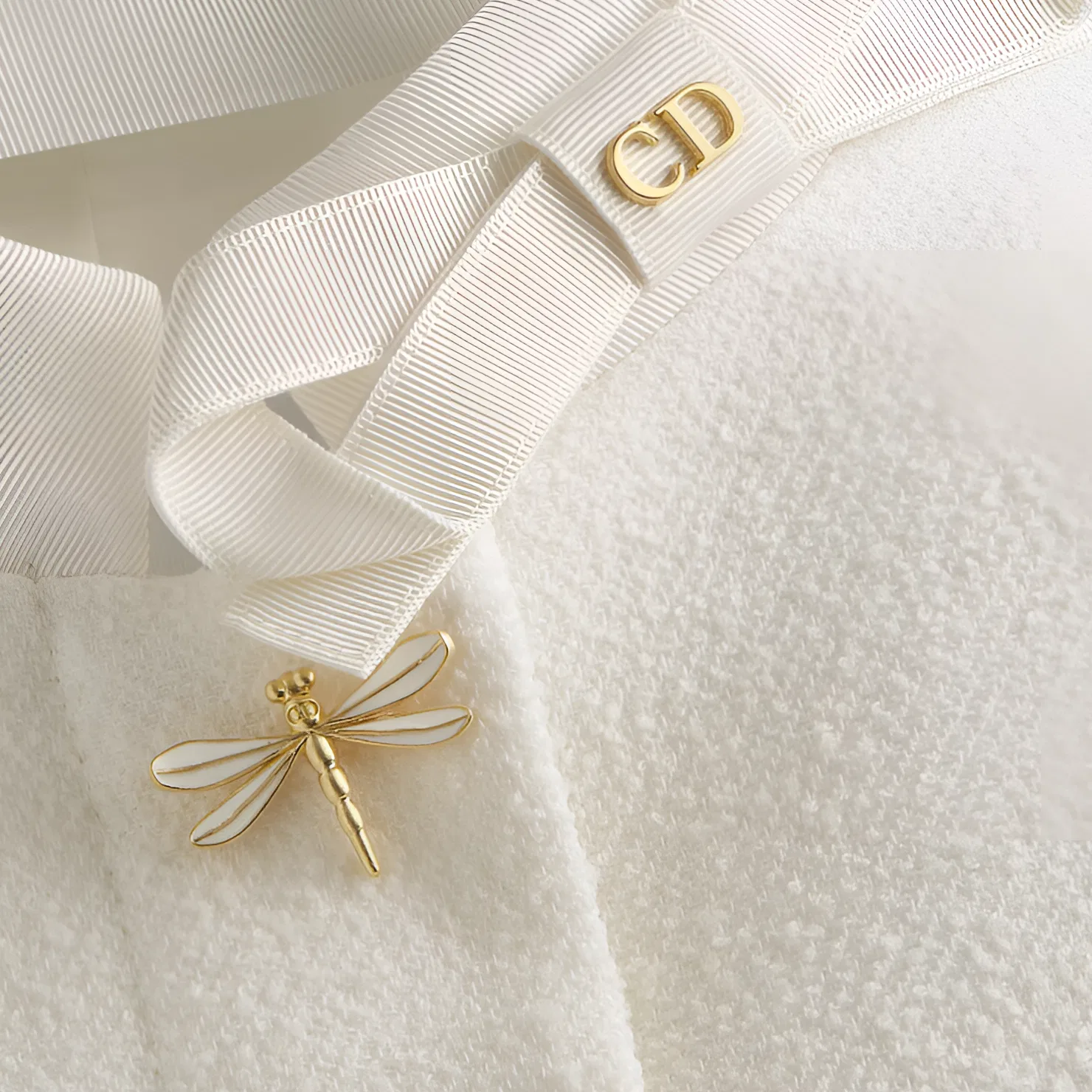 Женская куртка без воротника с длинным рукавом, белая, DIOR — фото 4