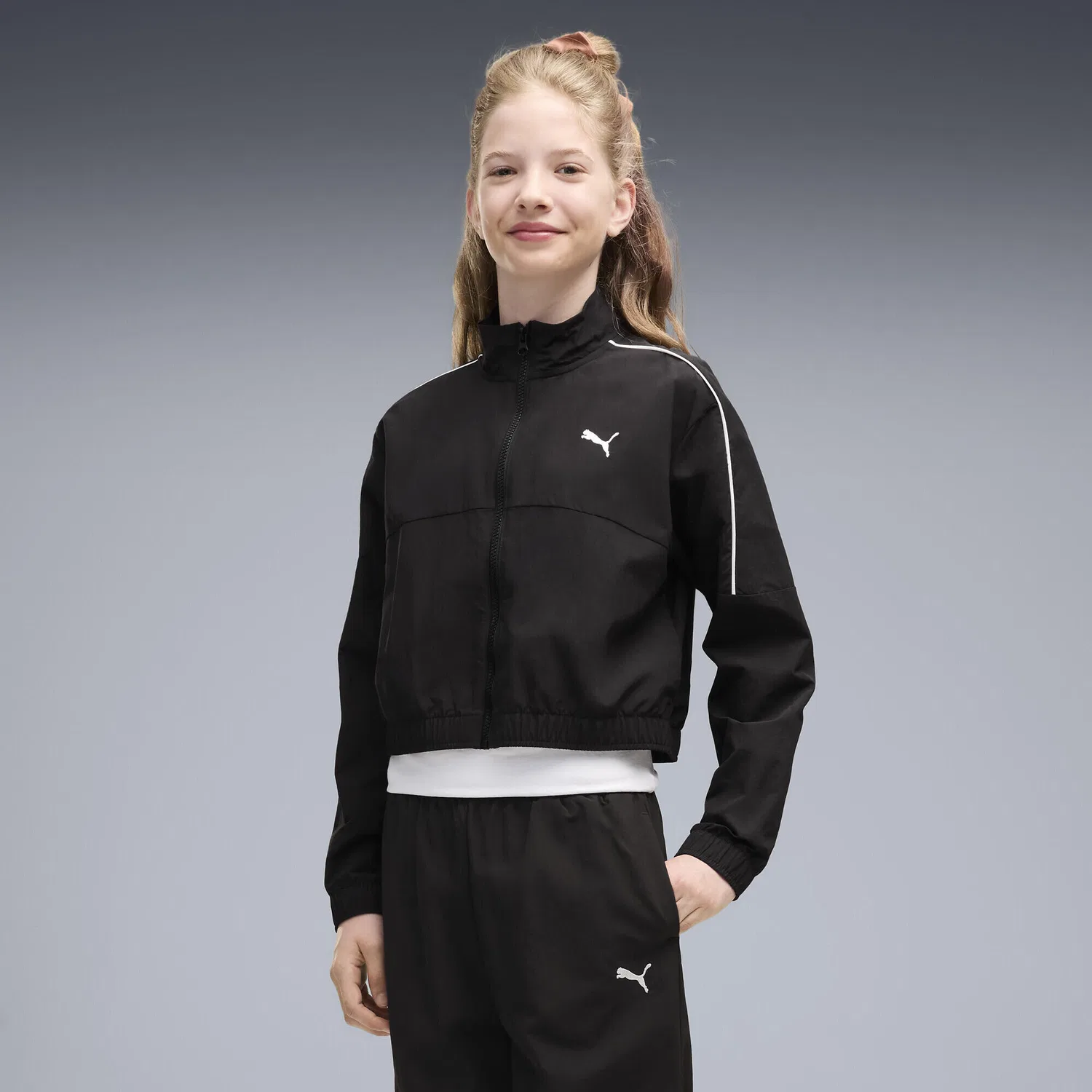 Детский спортивный костюм для девочек Relaxed Trainingsanzug Puma, Schwarz — фото 4