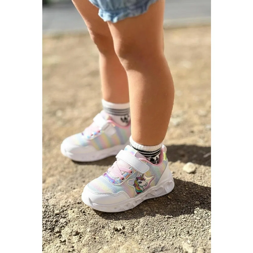 Детские спортивные кроссовки для девочек с подсветкой Unicorn