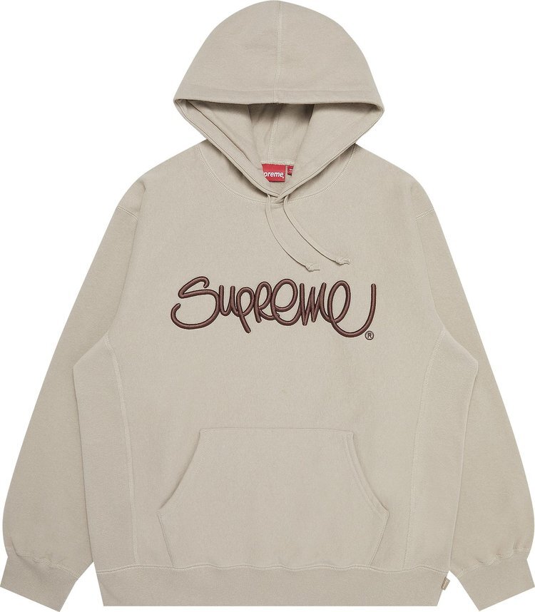 

Толстовка Supreme Raised Handstyle Hooded Sweatshirt 'Dark Taupe', загар, Серый, Толстовка Supreme Raised Handstyle Hooded Sweatshirt 'Dark Taupe', загар