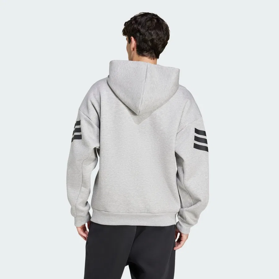 Худи мужское с капюшоном на молнии Future Icons 3-Stripes adidas, Черный — фото 3