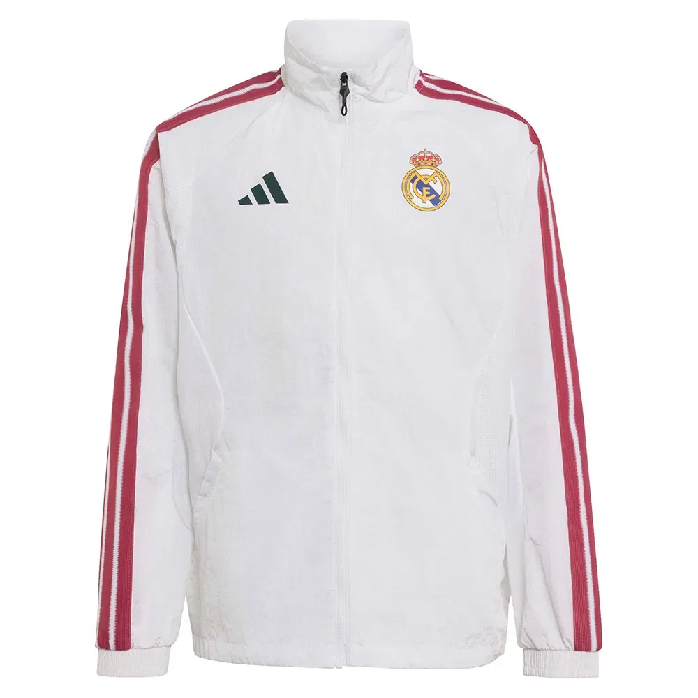Детская куртка для мальчиков с воротником-стойкой Real Madrid Home Anthem Adidas, White