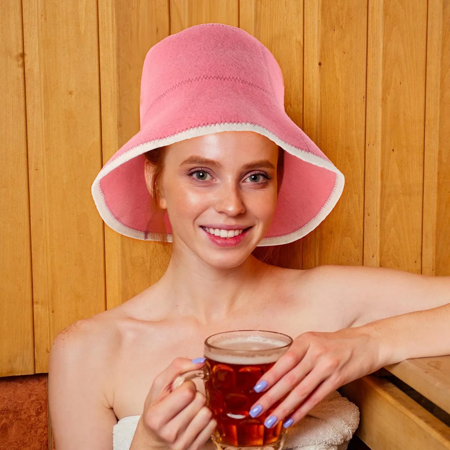 Шапочка для душа из войлока Gadpiparty, Розовый — фото 4