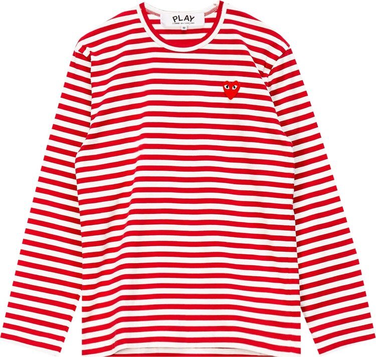 Футболка Comme des Garçons PLAY Striped T-Shirt 'Red/White', красный — фото 2