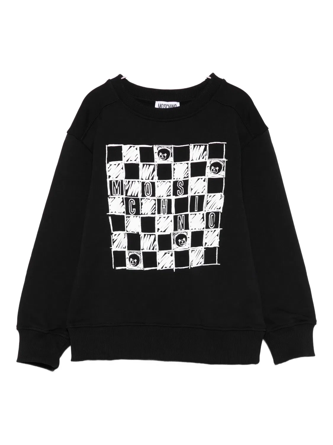 Свитшот в клетку с медведем Moschino, черный