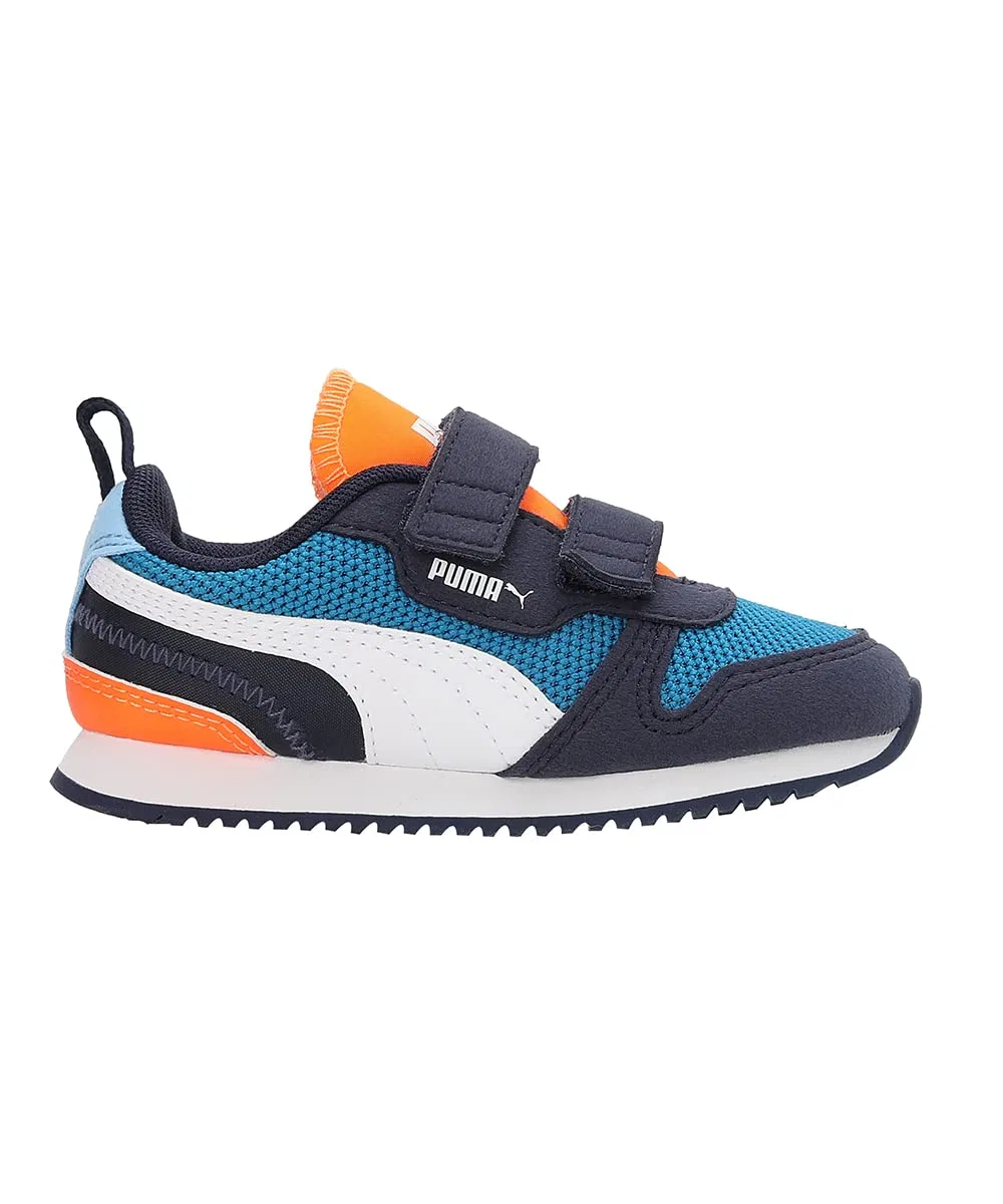 Детские кроссовки для мальчиков с низким профилем PUMA R78 V Inf, Mykonos Blue PUMA White Peacoat — фото 3
