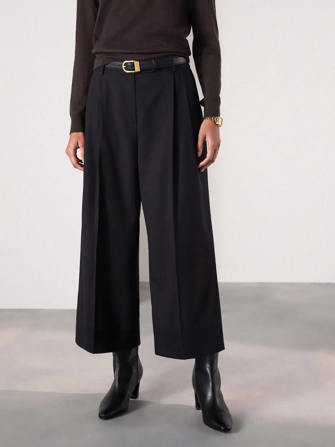 Брюки-кюлоты прямого кроя Black Tailored Culottes от Next, черный — фото 3