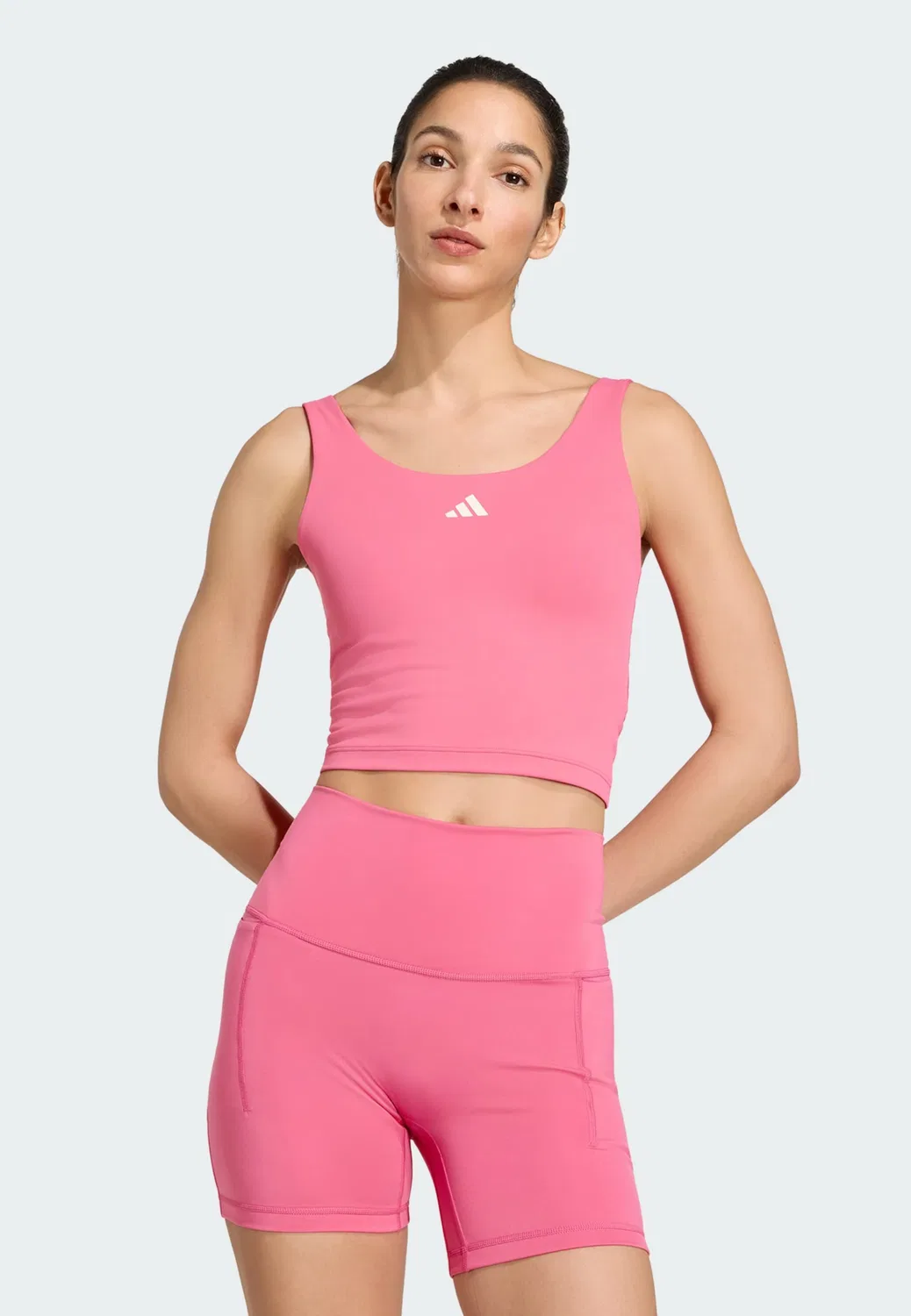 Спортивный топ Adidas Performance Bralette Studio All Me в цвете Pitaya — фото 2