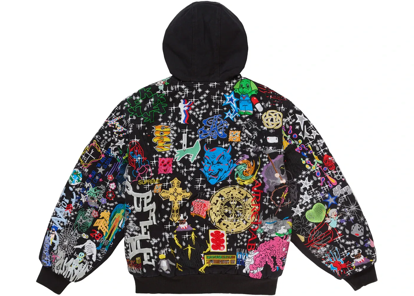 Мужская куртка с капюшоном с вышивкой AOI Supreme, Black