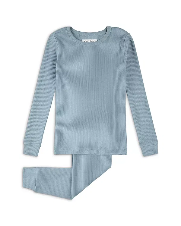Детская пижама с длинным рукавом Ribbed Pajama Set Petit Lem, Light Blue