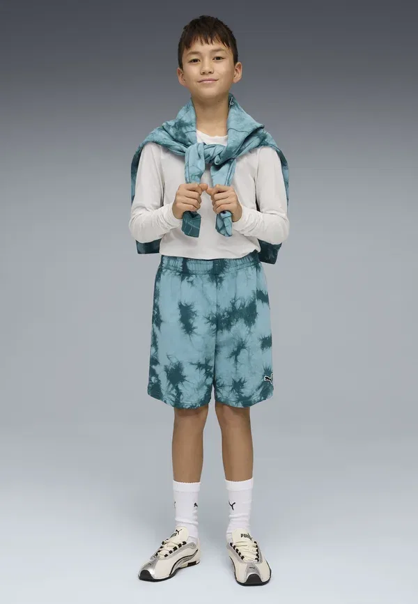 Шорты с принтом Essentials Relaxed Tie Dye Shorts Puma, Emerald Ice, изумрудный