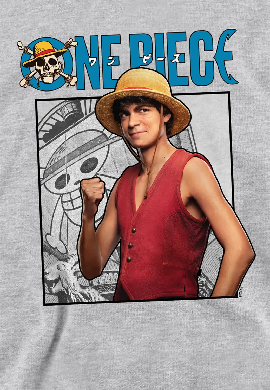 Детский худи One Piece Luffy youth kids, Grey — фото 2