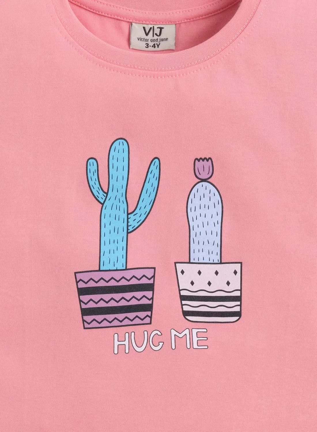 Комплект пижамы с кактусами, модель Cactus Print, Victor And Jane, темно-персиковый — фото 4