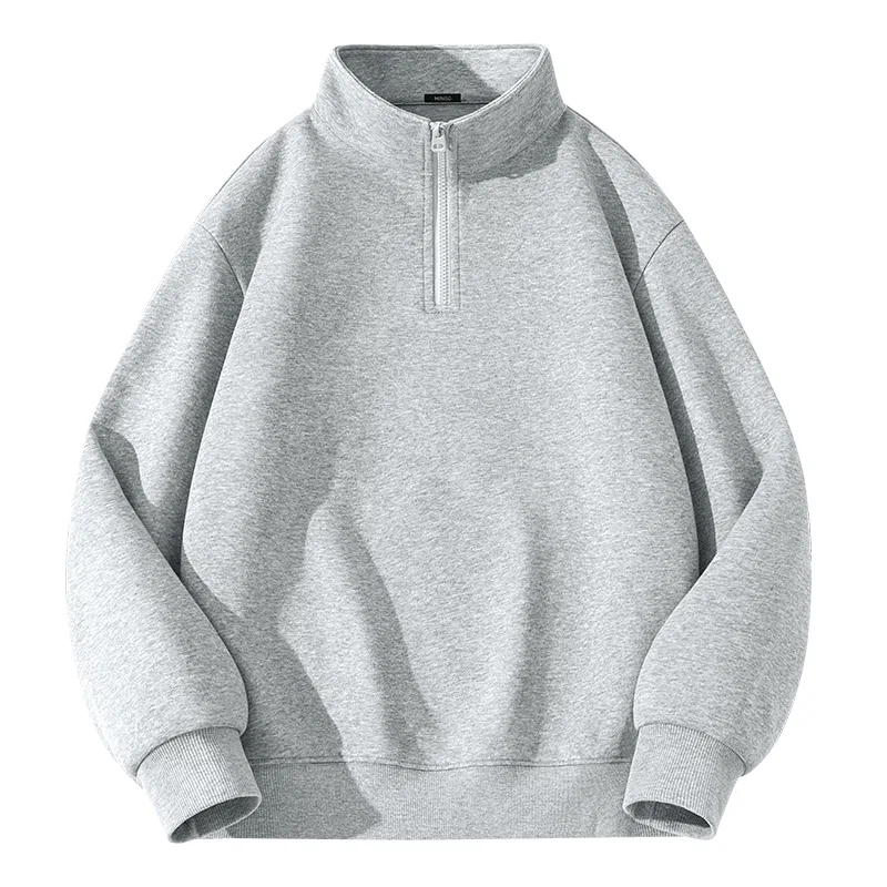 Детский свитшот с воротником-стойкой Unisex Stand Collar Moderate Regular MINISO, Heather Gray