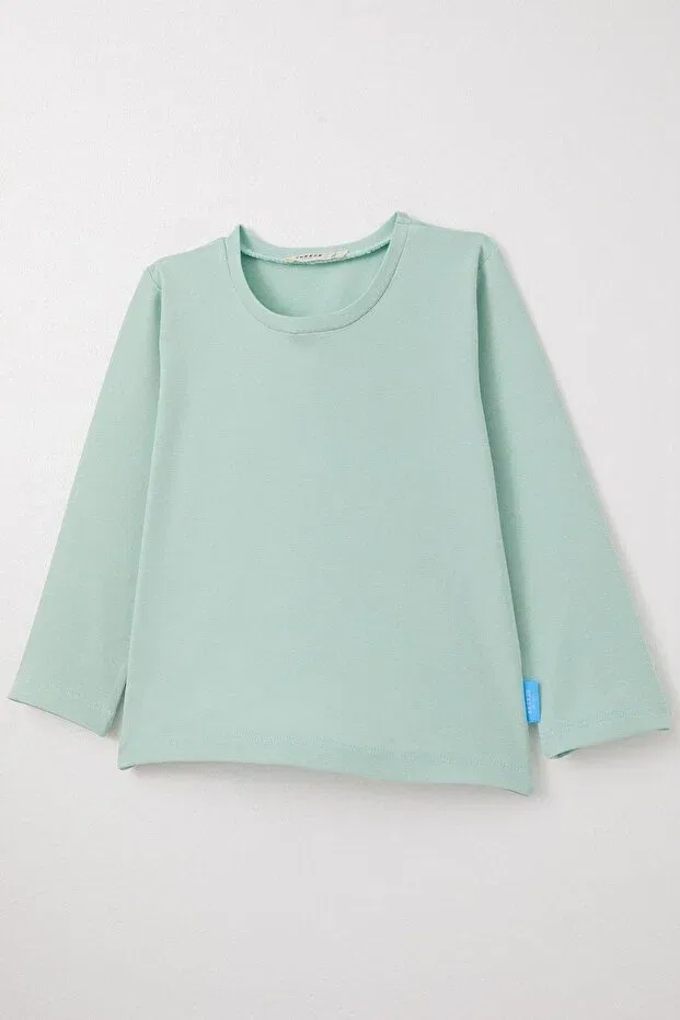 Детская футболка для мальчиков с длинным рукавом Breeze, Mint Green — фото 3