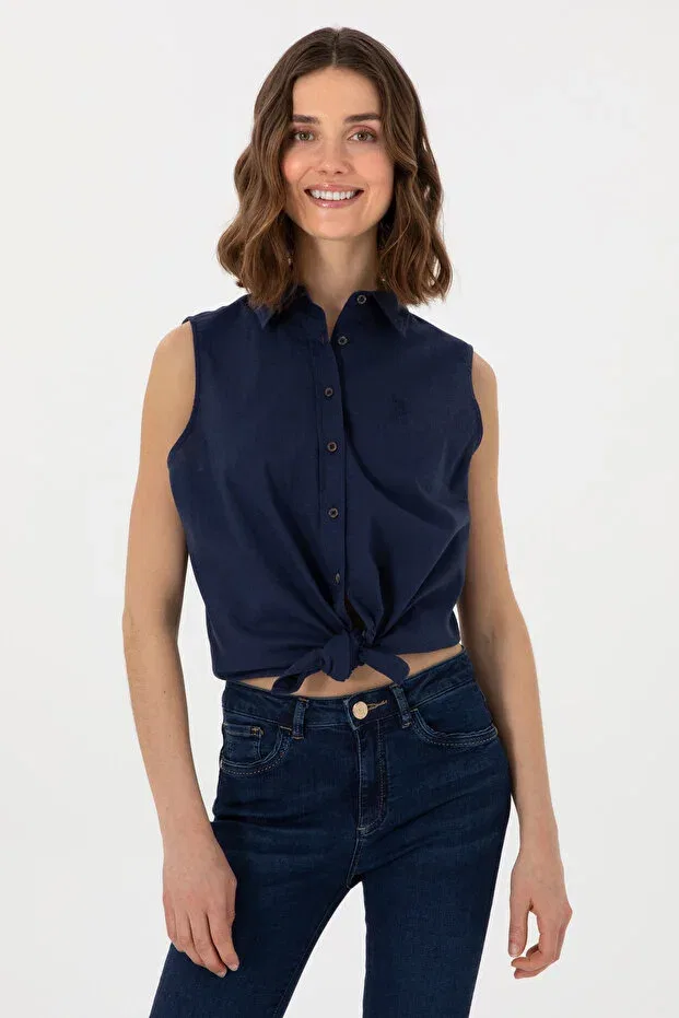 Женская рубашка с коротким рукавом U.S. Polo Assn., Navy Blue