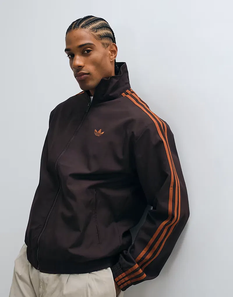 Куртка спортивная Firebird тканая Adidas Originals, коричневый — фото 4