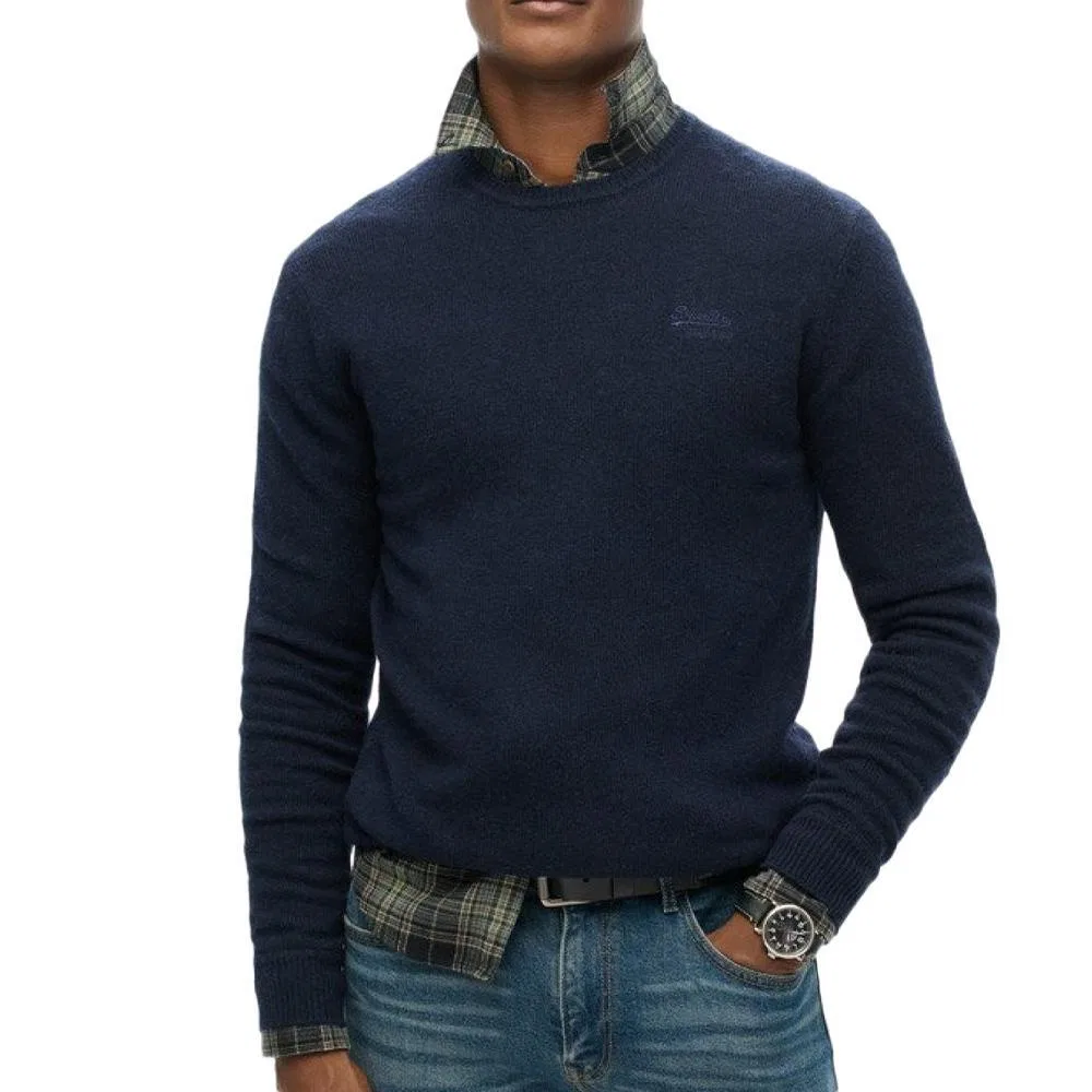 Мужской пуловер с круглым вырезом Essential Slim Fit Superdry, Navyblau