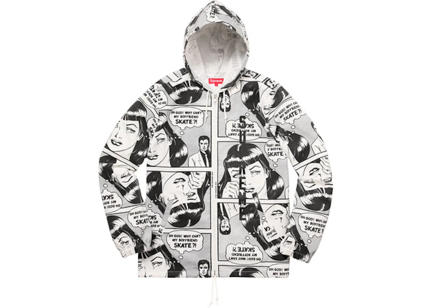Мужская куртка-бомбер с капюшоном Supreme Thrasher Boyfriend Hooded Jacket, White