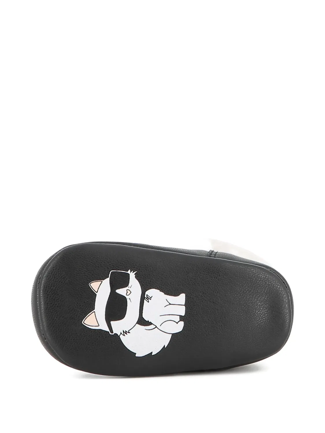 Пинетки из шерпы с логотипом Karl Lagerfeld Kids, нейтральные цвета — фото 3