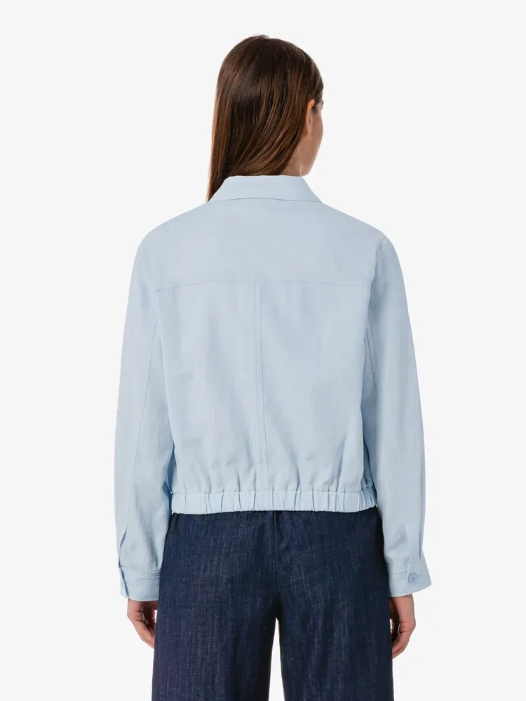 Жакет летний LACOSTE Lavender, из льна и хлопка, оверсайз — фото 3