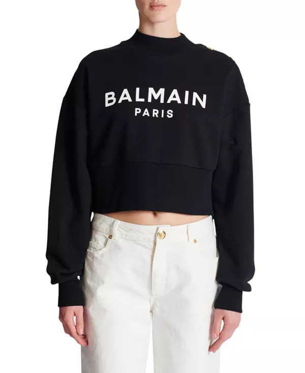 Толстовка Balmain Paris с принтом Balmain, черный