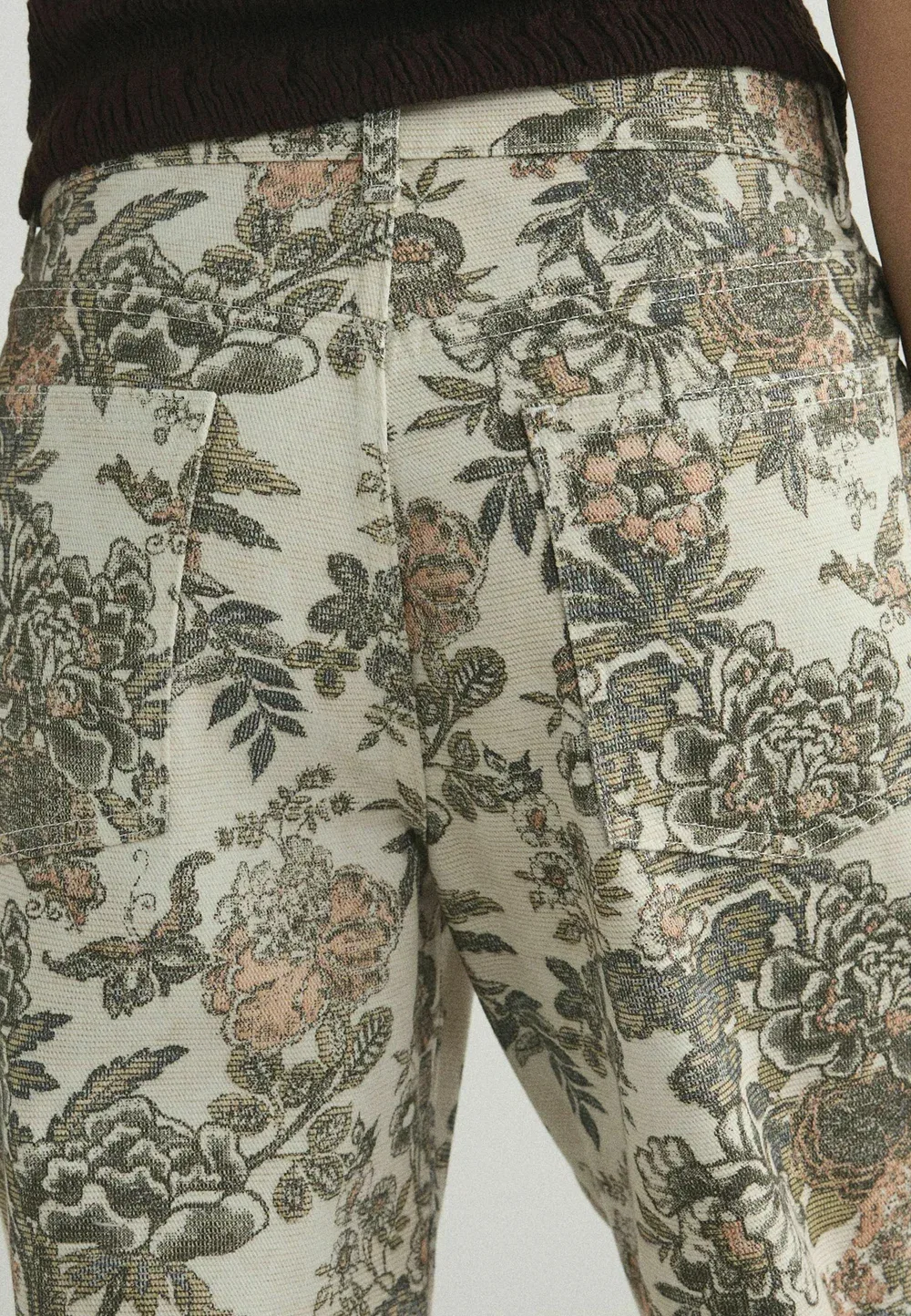 Городские джинсы с высокой посадкой и прямым кроем - джинсы для мам Next, Ecru Tapestry Floral — фото 3
