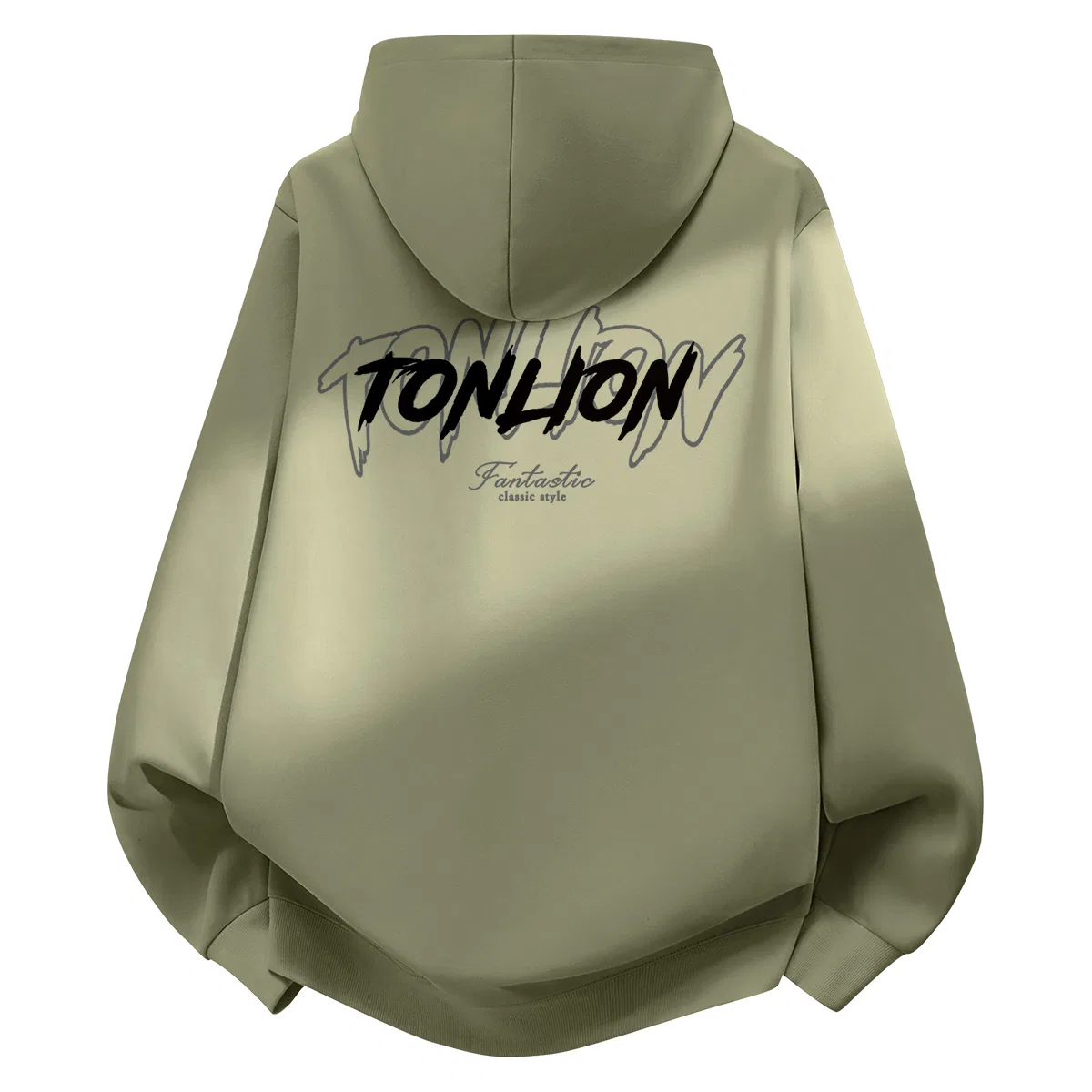 Детский худи с принтом Double Impression Tonlion, Цвет Gray Bean Green