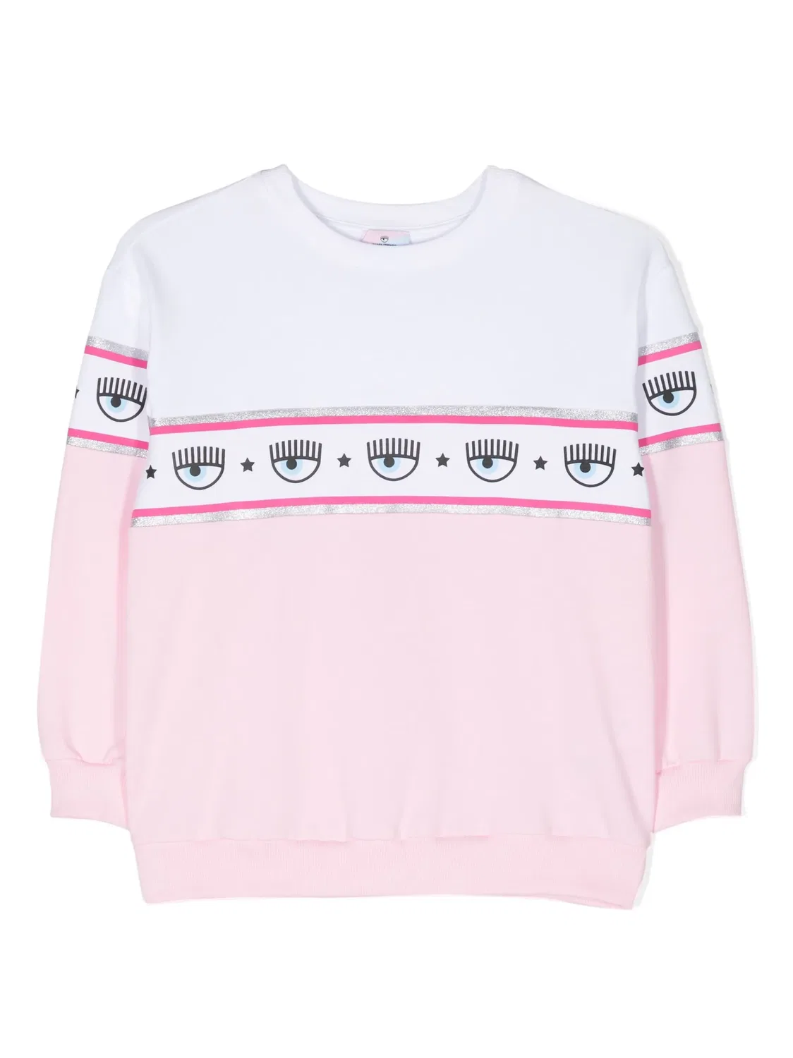 Свитшот с панельным дизайном и мотивом Eylike Chiara Ferragni, светло-розовый