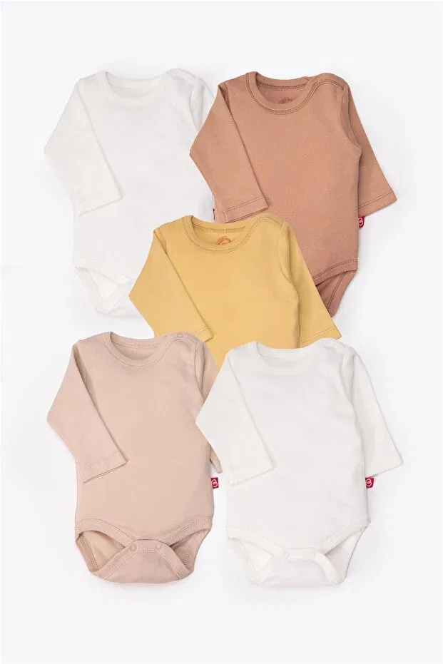 Детское боди с длинным рукавом 5-предметный набор Long Sleeve Body Bebetto, Hardal