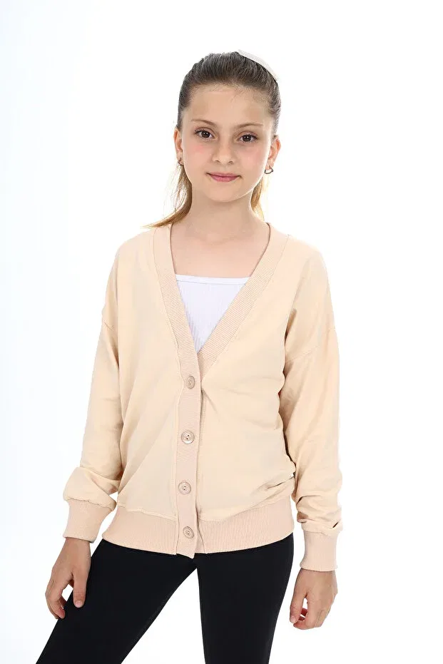 Детский кардиган для девочек хлопковый Toontoy, Beige