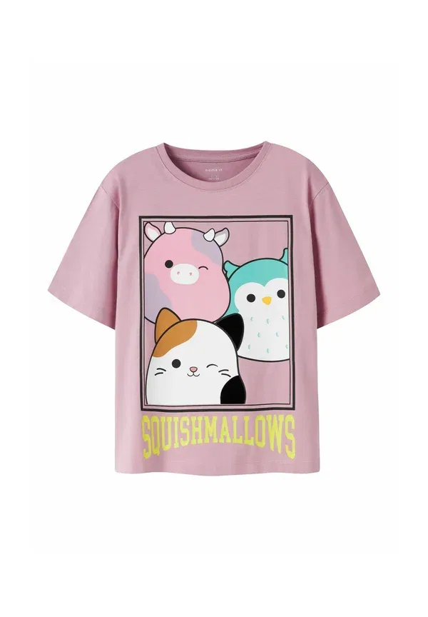Футболка с принтом Squishmallows Name It, Dawn Pink, розовый
