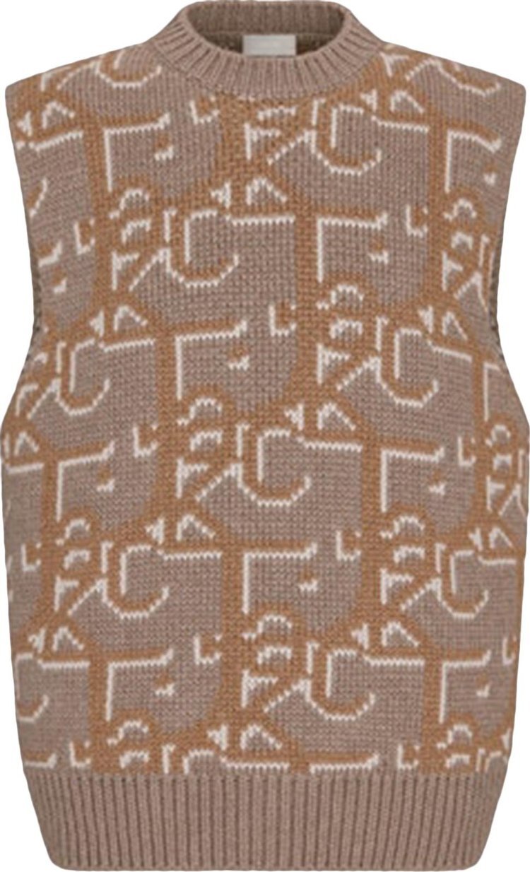 

Свитер Dior x Cactus Jack Oversized Sleeveless Sweater 'Beige/Brown', загар